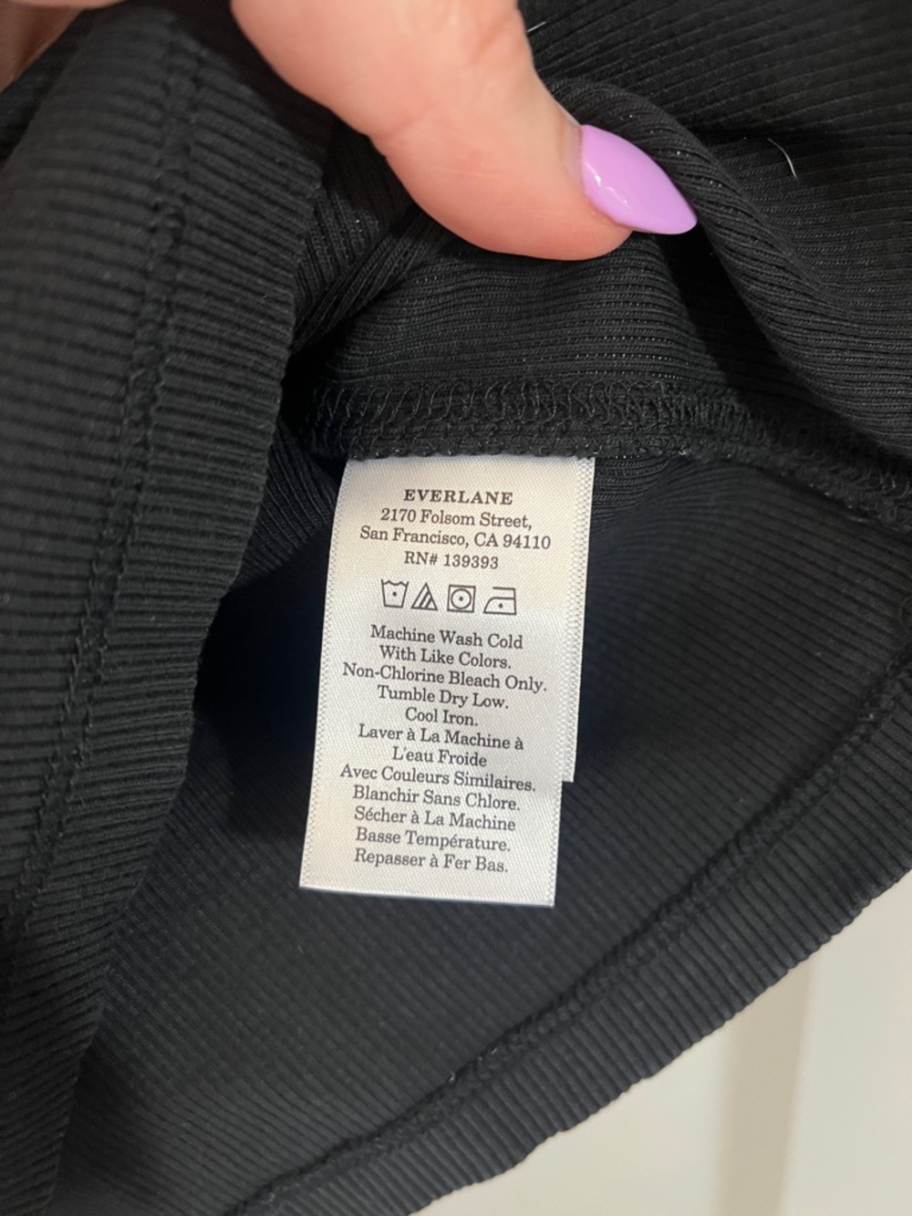Everlane Black Ribbed Crop Tee - Size Small - Picture 3 of 5
